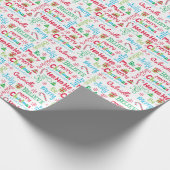 Gepersonaliseerde Kerstmis Typografie Cadeaupapier (Hoek)