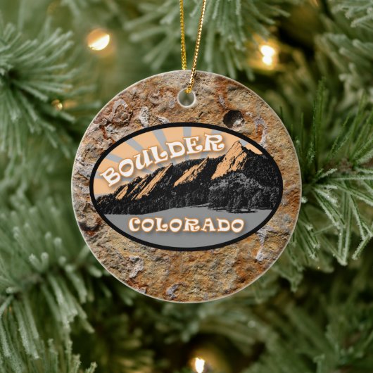 Gepersonaliseerde kerstmis van de Boulder Colorado Keramisch Ornament (Boom)