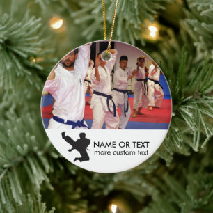 Gepersonaliseerde Kerstmis van de Foto van de Keramisch Ornament