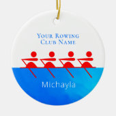 Gepersonaliseerde kerstmis voor de Rowing Club Keramisch Ornament (Voorkant)