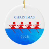 Gepersonaliseerde kerstmis voor de Rowing Club Keramisch Ornament (Achterkant)