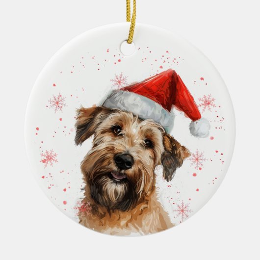 Gepersonaliseerde Kerstmis voor Wheatenterrier Keramisch Ornament (Voorkant)