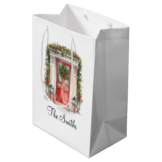 Gepersonaliseerde Kerstmisdecoraties Huis Aangepas Medium Cadeauzakje (Achterkant Gekanteld)