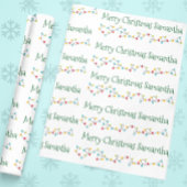 Gepersonaliseerde Kerstmislichten Naam Douane Cadeaupapier