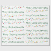 Gepersonaliseerde Kerstmislichten Naam Douane Cadeaupapier (Vlak)