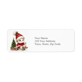 Gepersonaliseerde Kerstmuis Santa Holiday Etiket