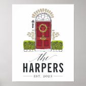 Gepersonaliseerde kerstnaam — Afdruk kerstklep Poster (Voorkant)