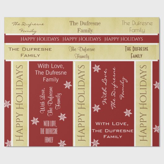 Gepersonaliseerde kerstnaam cadeaupapier (Vlak)