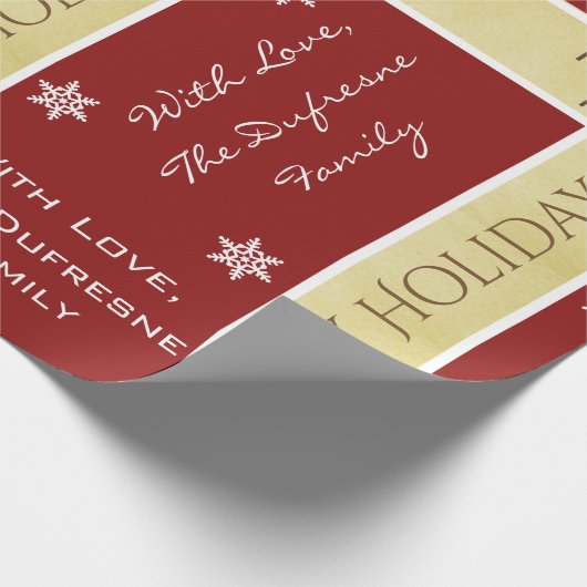 Gepersonaliseerde kerstnaam cadeaupapier (Hoek)