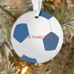 Gepersonaliseerde kerstnaam Voetbal Ornament