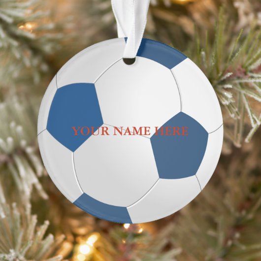 Gepersonaliseerde kerstnaam Voetbal Ornament (Boom)