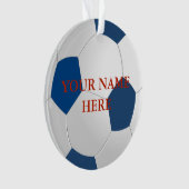 Gepersonaliseerde kerstnaam Voetbal Ornament (voorkant)