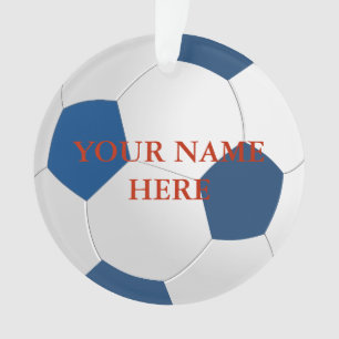 Gepersonaliseerde kerstnaam Voetbal Ornament