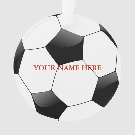 Gepersonaliseerde kerstnaam Voetbal Ornament (voorkant)