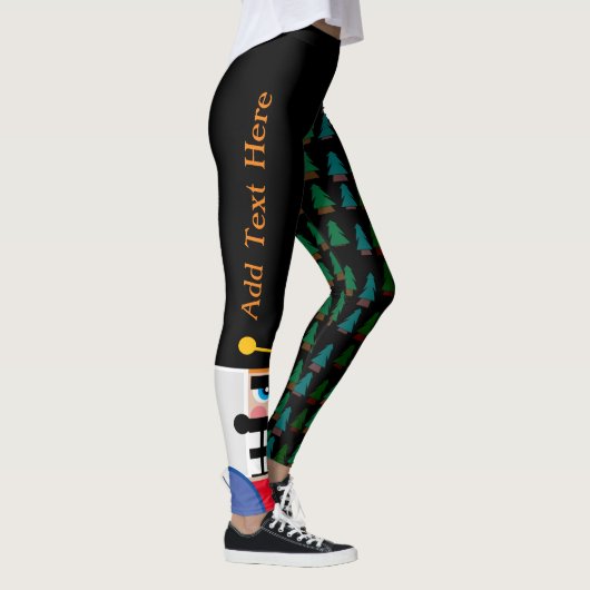 Gepersonaliseerde kerstnotenkraker in het bos leggings (Rechts)