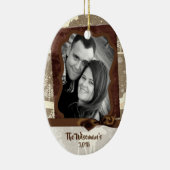 Gepersonaliseerde kerstomroep deer PHOTO-versierin Keramisch Ornament (Rechts)