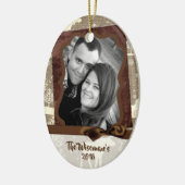 Gepersonaliseerde kerstomroep deer PHOTO-versierin Keramisch Ornament (Links)