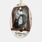 Gepersonaliseerde kerstomroep deer PHOTO-versierin Keramisch Ornament (Links)