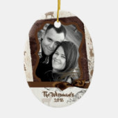 Gepersonaliseerde kerstomroep deer PHOTO-versierin Keramisch Ornament (Voorkant)
