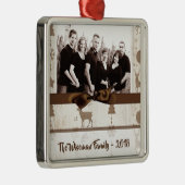Gepersonaliseerde kerstomroep deer PHOTO-versierin Metalen Ornament (Rechts)
