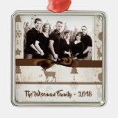 Gepersonaliseerde kerstomroep deer PHOTO-versierin Metalen Ornament (Voorkant)