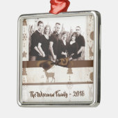 Gepersonaliseerde kerstomroep deer PHOTO-versierin Metalen Ornament (Links)