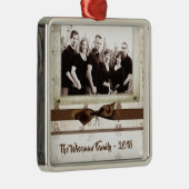 Gepersonaliseerde kerstomroep deer PHOTO-versierin Metalen Ornament (Rechts)