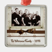 Gepersonaliseerde kerstomroep deer PHOTO-versierin Metalen Ornament (Voorkant)