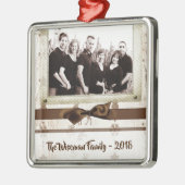 Gepersonaliseerde kerstomroep deer PHOTO-versierin Metalen Ornament (Links)