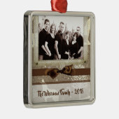 Gepersonaliseerde kerstomroep deer PHOTO-versierin Metalen Ornament (Rechts)