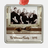 Gepersonaliseerde kerstomroep deer PHOTO-versierin Metalen Ornament (Voorkant)