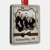 Gepersonaliseerde kerstomroep deer PHOTO-versierin Metalen Ornament (Rechts)