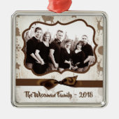 Gepersonaliseerde kerstomroep deer PHOTO-versierin Metalen Ornament (Voorkant)