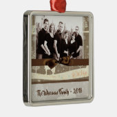 Gepersonaliseerde kerstomroep deer PHOTO-versierin Metalen Ornament (Rechts)