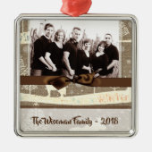 Gepersonaliseerde kerstomroep deer PHOTO-versierin Metalen Ornament (Voorkant)