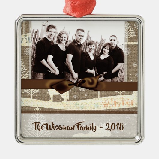 Gepersonaliseerde kerstomroep deer PHOTO-versierin Metalen Ornament (Voorkant)