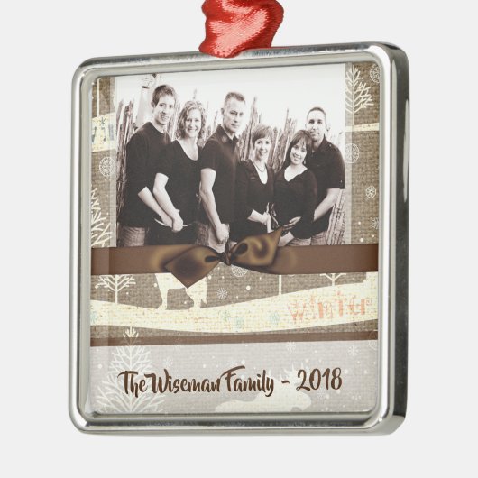 Gepersonaliseerde kerstomroep deer PHOTO-versierin Metalen Ornament (Links)