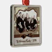 Gepersonaliseerde kerstomroep deer PHOTO-versierin Metalen Ornament (Rechts)