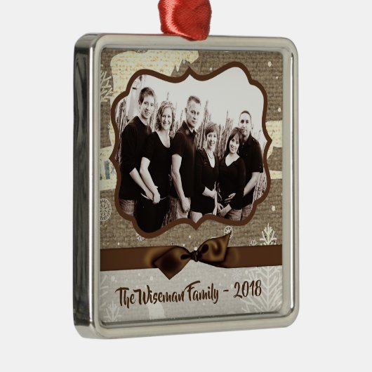 Gepersonaliseerde kerstomroep deer PHOTO-versierin Metalen Ornament (Rechts)