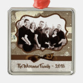 Gepersonaliseerde kerstomroep deer PHOTO-versierin Metalen Ornament (Voorkant)