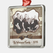 Gepersonaliseerde kerstomroep deer PHOTO-versierin Metalen Ornament (Links)