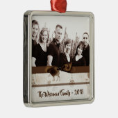 Gepersonaliseerde kerstomroep deer PHOTO-versierin Metalen Ornament (Rechts)