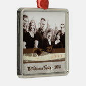 Gepersonaliseerde kerstomroep deer PHOTO-versierin Metalen Ornament (Rechts)