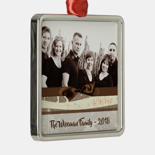 Gepersonaliseerde kerstomroep deer PHOTO-versierin Metalen Ornament (Rechts)