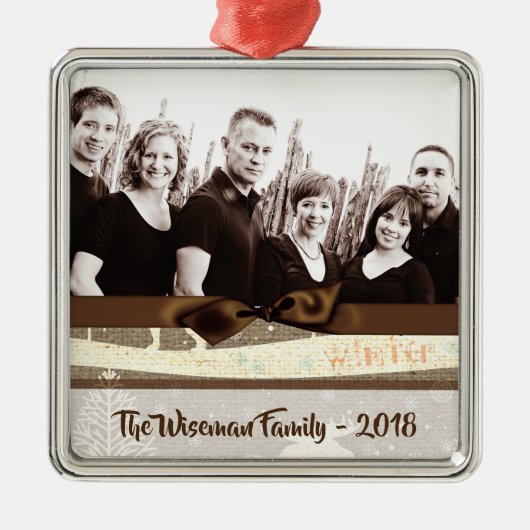 Gepersonaliseerde kerstomroep deer PHOTO-versierin Metalen Ornament (Voorkant)