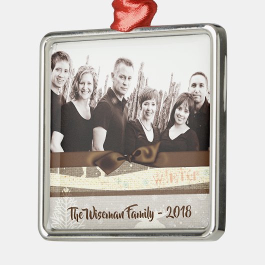 Gepersonaliseerde kerstomroep deer PHOTO-versierin Metalen Ornament (Links)