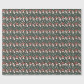 Gepersonaliseerde kerstpaddenstoelen cadeaupapier (Vlak)