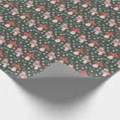 Gepersonaliseerde kerstpaddenstoelen cadeaupapier (Hoek)