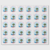 Gepersonaliseerde Kerstpalmboom Cadeaupapier (Vlak)