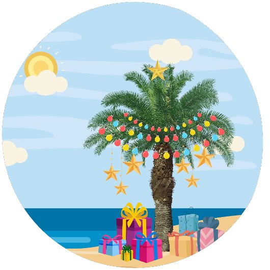 Gepersonaliseerde Kerstpalmboom Cadeaupapier